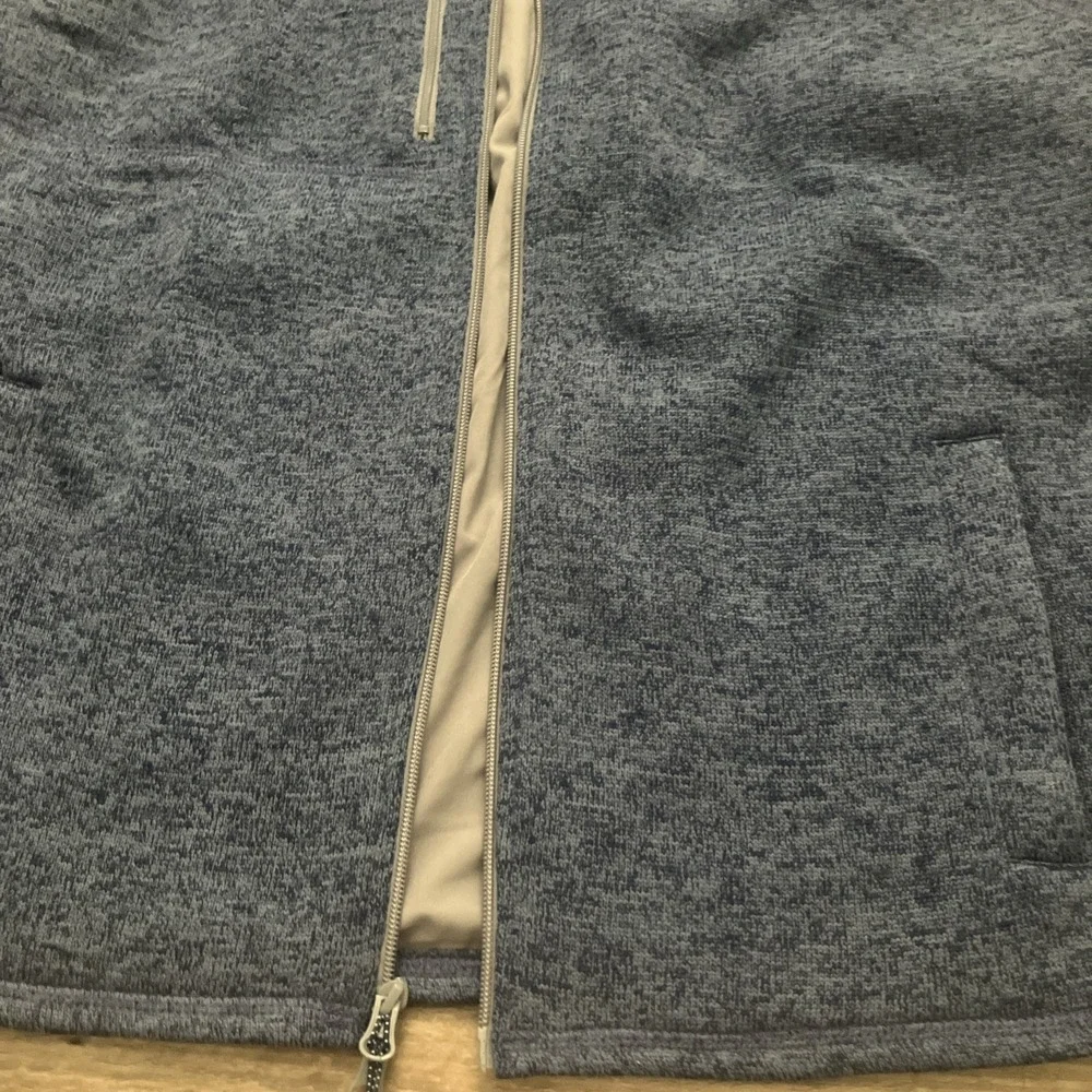 Johnnie O Vest Mens 2XL Full Zip Fleece Blue Wake‎ Heather Zipped FCA Logo